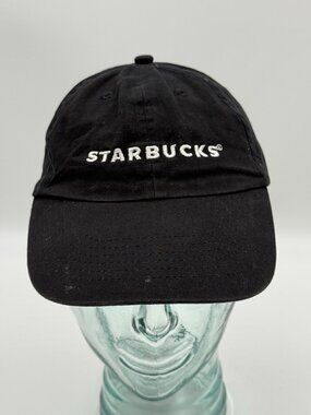 Starbucks Strapback Worker Hat Cap One Size Black Embroidered Logo Coffee READ